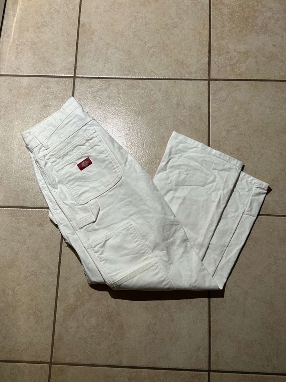 Dickies White Work Pant with Carpenter Pockets